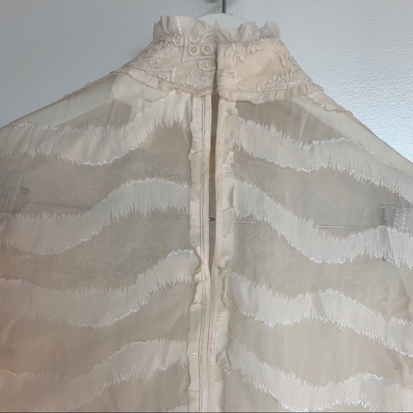 H&M Conscious Exclusive High Neck Blouse. Cream.4 - Picture 6 of 7